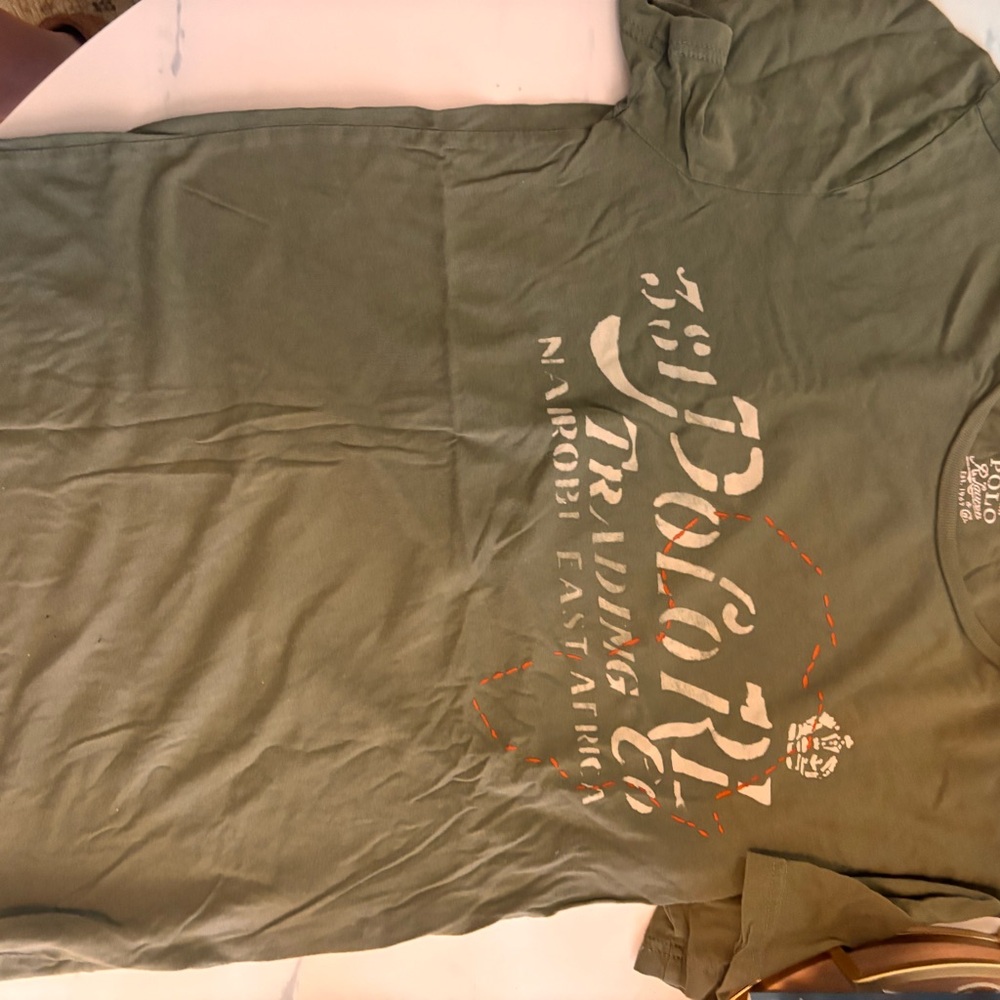 Polo by Ralph Lauren Olive Graphic Crew Neck T-Shirt